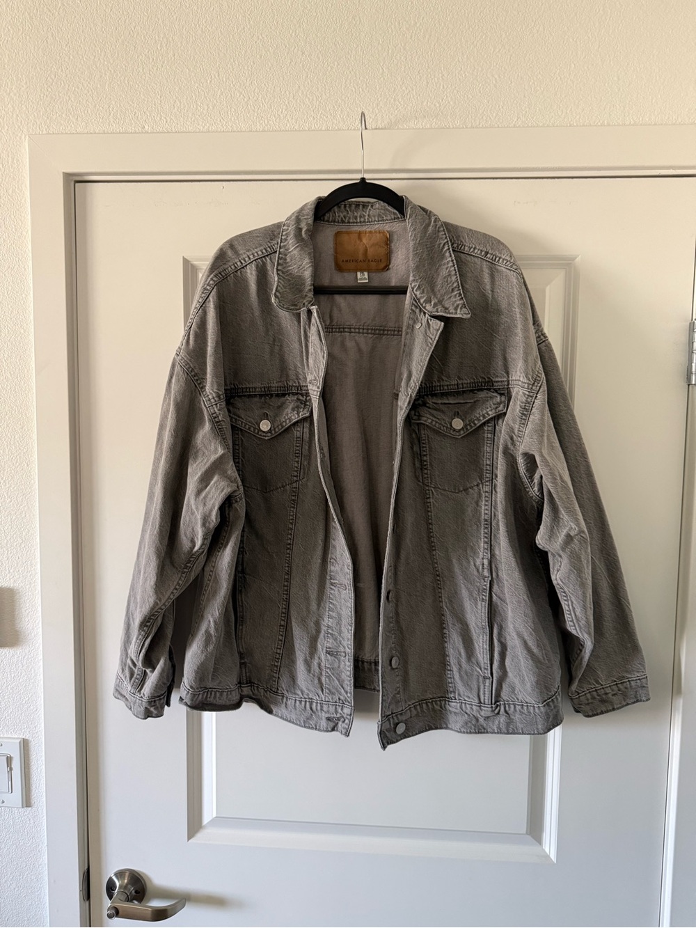 American Eagle Outfitters Light Gray Denim Jacket